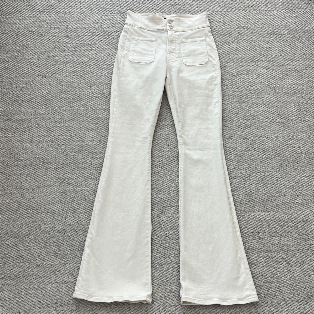 Veronica Beard Cream Flare Jeans